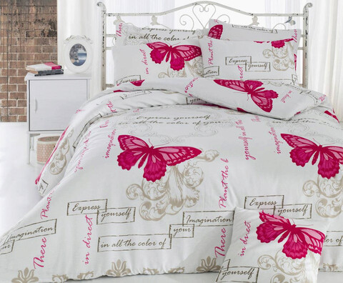 Lenjerie de pat dubla (es), 2 piese, cocona - light cream, eponj home, 65% bumbac/35% poliester