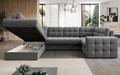 Coltar extensibil stanga 5 locuri ELTAP, LT-04SO, Blewett, 299x198x82 cm, lemn/poliester, gri