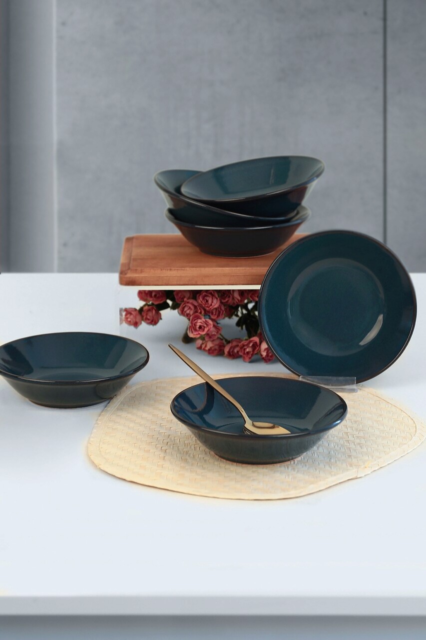 Set farfurii, Keramika, 275KRM1883, Ceramica , Nu absoarbe apa, Albastru navy