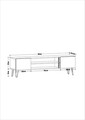 Comoda TV, Colman, Bloom, 160 x 37.4 x 47 cm, pal melaminat, alb
