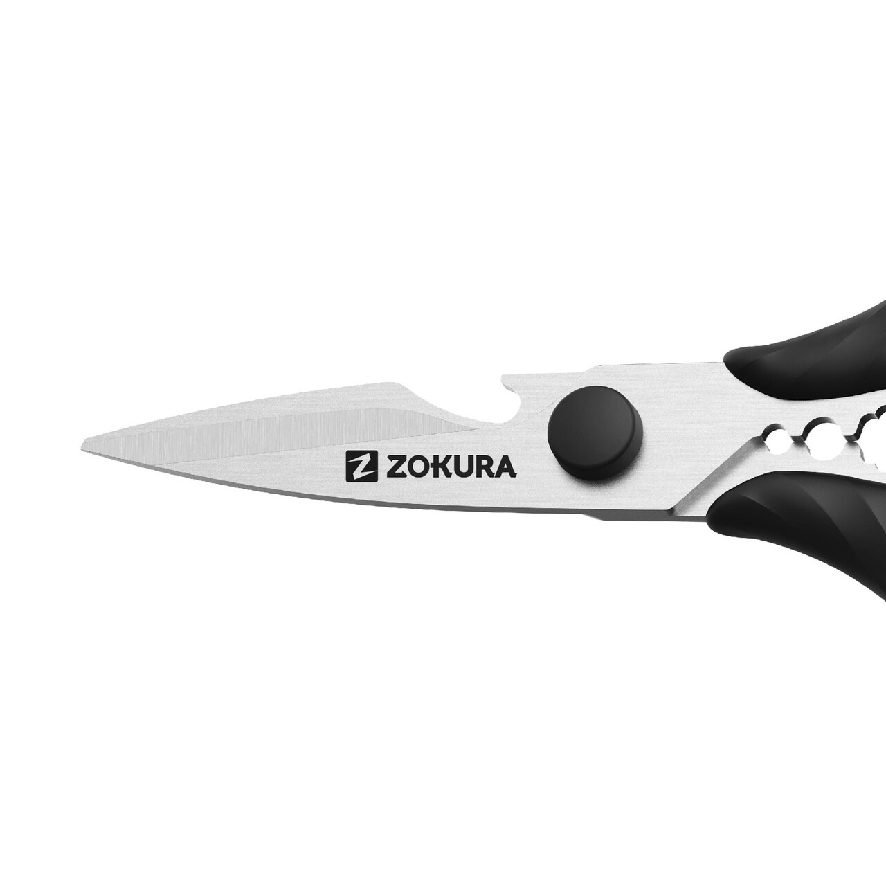 Foarfeca de bucatarie, inox, 20,5 cm, Negru - Zokura - view 2