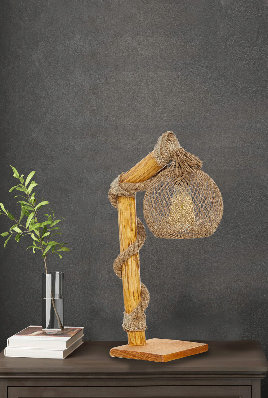 Lampa De Masa, Fullhouse, 390flh1773, Lemn, Natural