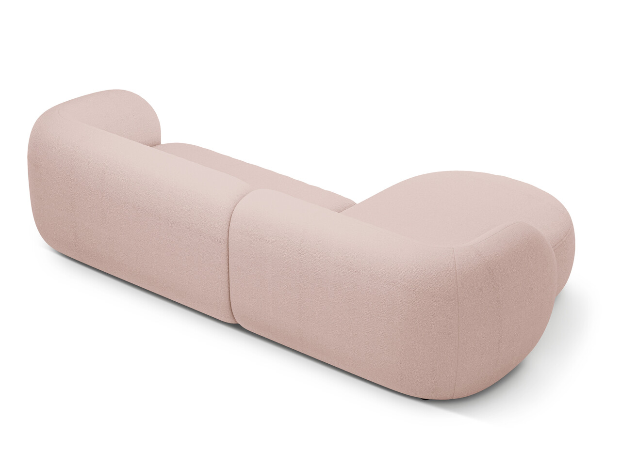 Coltar stanga 3 locuri, Kate, Micadoni, 285x176x76 cm, tesatura boucle, roz pudra - 2 | YEO