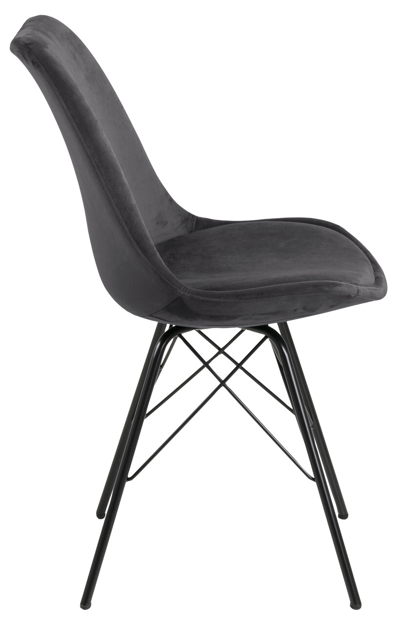 Scaun Eris, Actona, 48.5x54x85.5 cm, catifea/otel, gri inchis - view 8