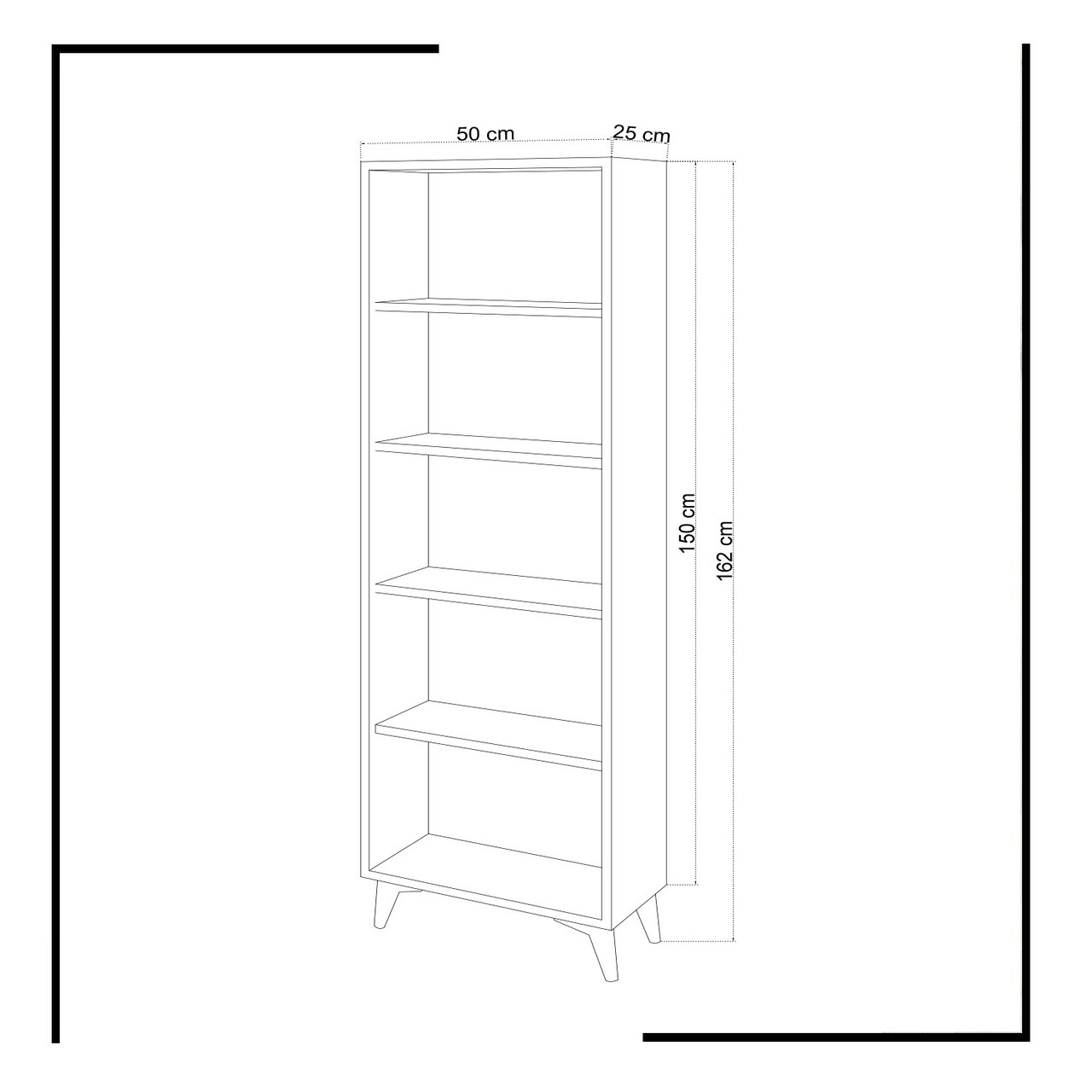 Corp biblioteca, Mod Design, Potena, 50x162x25 cm, Alb