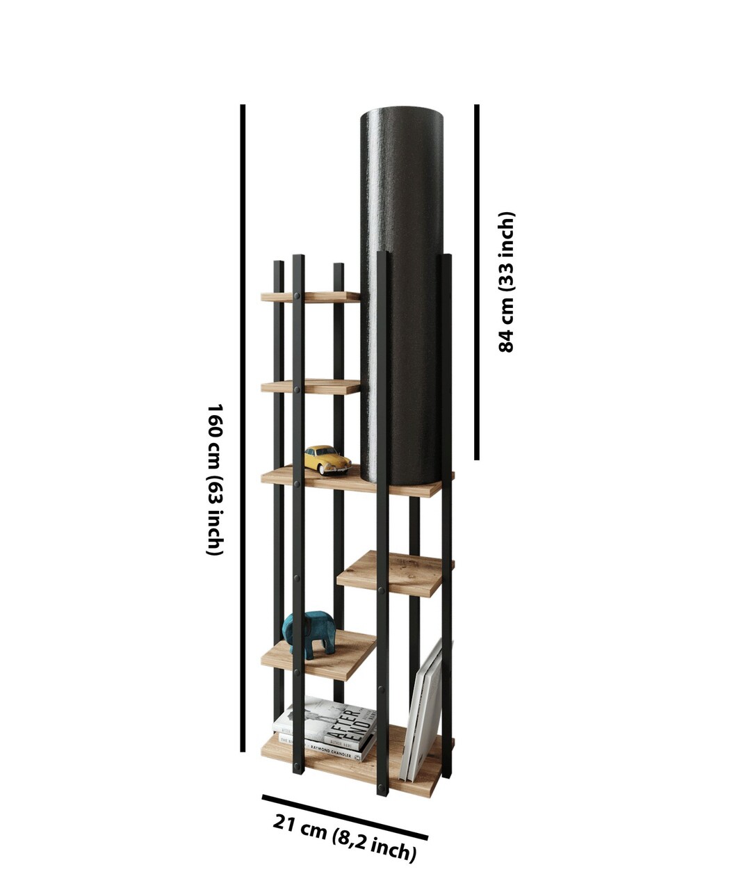 Lampadar, FullHouse, 390FLH1158, PAL, Negru / Natural
