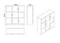 Dulap multifunctional, Locelso, VO7, 119.9x121.8x37.6 cm, Nuc / Antracit