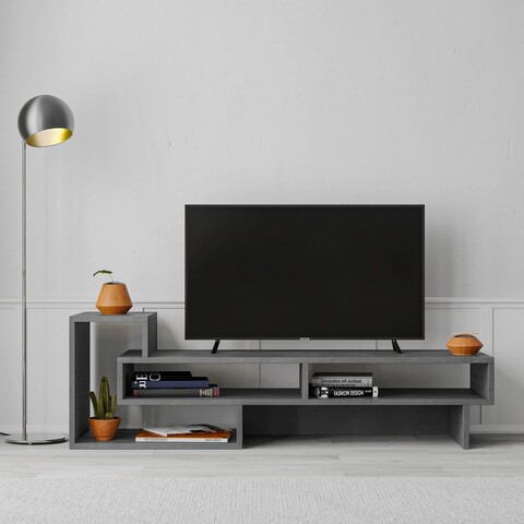 Comoda tv, homitis, tetra, 136.5x42x40 cm, gri