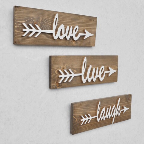 Accesoriu decorativ de perete din molid, Evila Originals, AA085, 40x14x1.2 cm, Nuc
