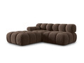 Canapea modulara 4 locuri cotiera stanga, Bellis-51, Micadoni Home, 282x94x70 cm, catifea, maro inchis