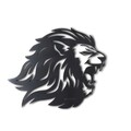 Decoratiune de perete, Roar Lion, Metal, Dimensiune: 40 x 50 cm, Negru
