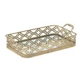 Tava pentru servire cu oglinda Antique Gold, InArt, 48x27 cm, fier/sticla