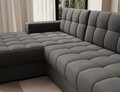 Coltar extensibil stanga 3 locuri ELTAP, LT-06SO, Blezalt, 240x150x82 cm, lemn/poliester, gri inchis