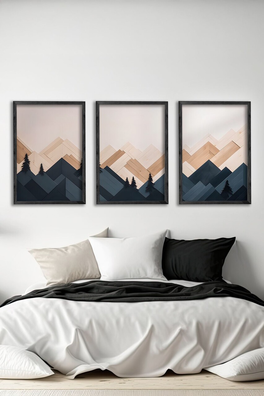 Set 3 tablouri decorative Ersy3Syhcrv47 MDF Multicolor