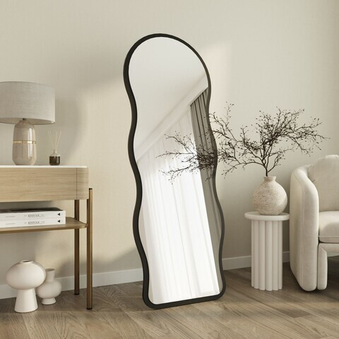 Oglinda Cheval, Hanah Home, Asial, 50x160x2.2 cm, Negru