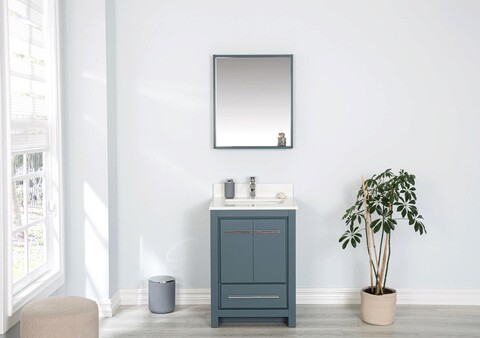 Set mobilier de baie (2 piese), jussara, superior 24, albastru