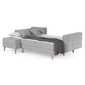 Coltar extensibil reversibil 3 locuri ELTAP, AsgL-02, Asgard, 248x162x93 cm, lemn/poliester, gri inchis