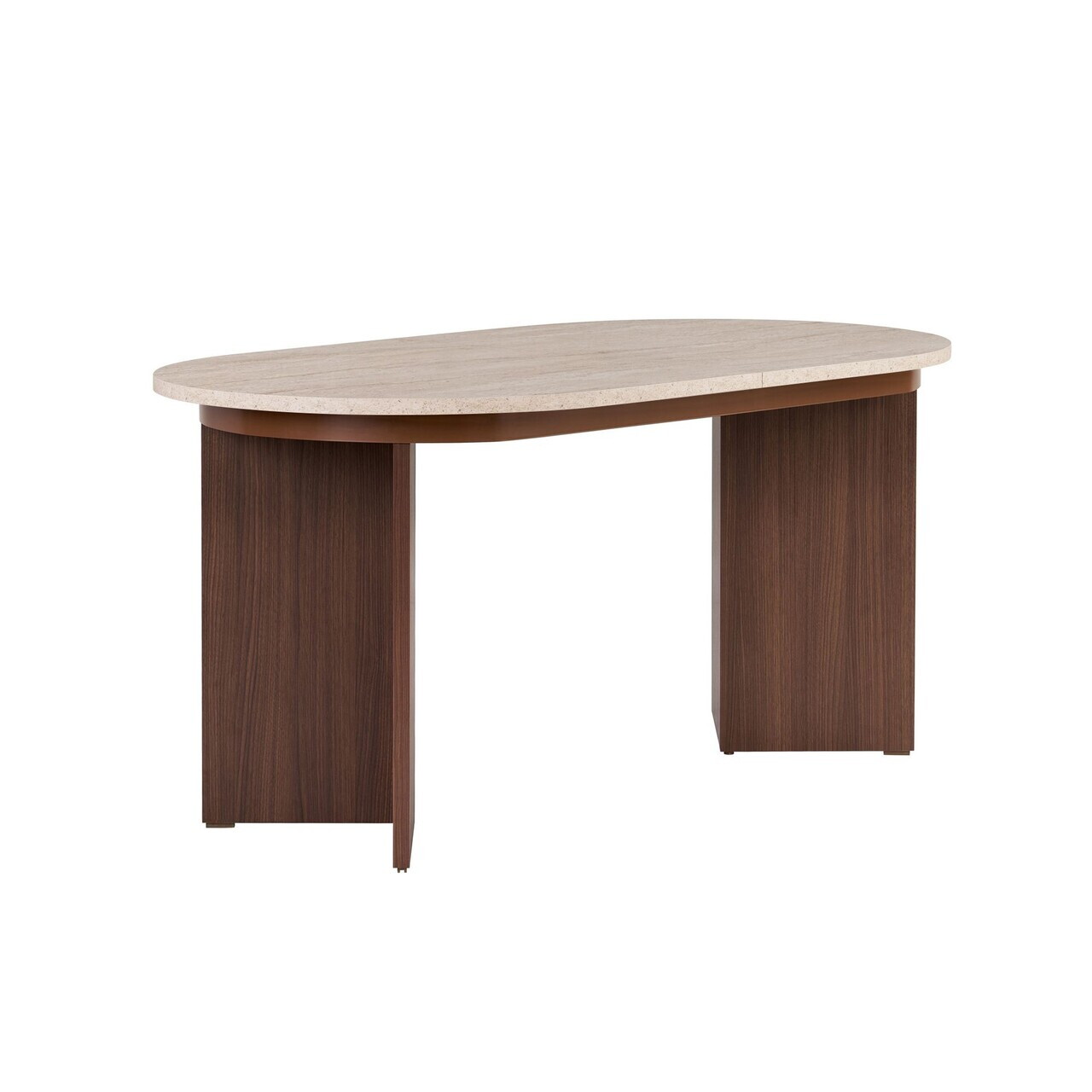 Masa extensibila, Nordure, Sorell, 160x75x90 cm, PAL, Travertin / Nuc Milano — imaginea 5