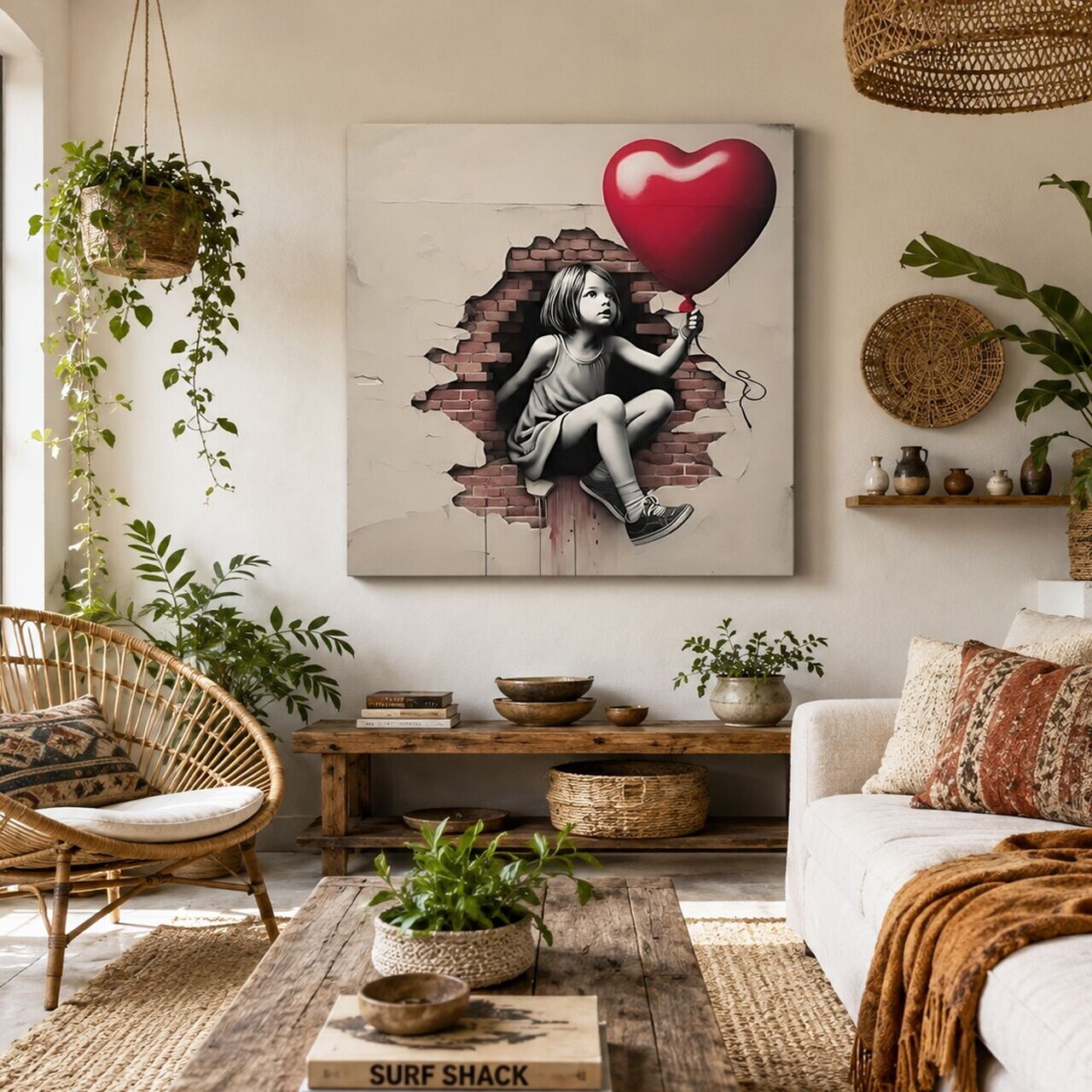 Tablou decorativ, KNV12074, Canvas, Lemn, Multicolor