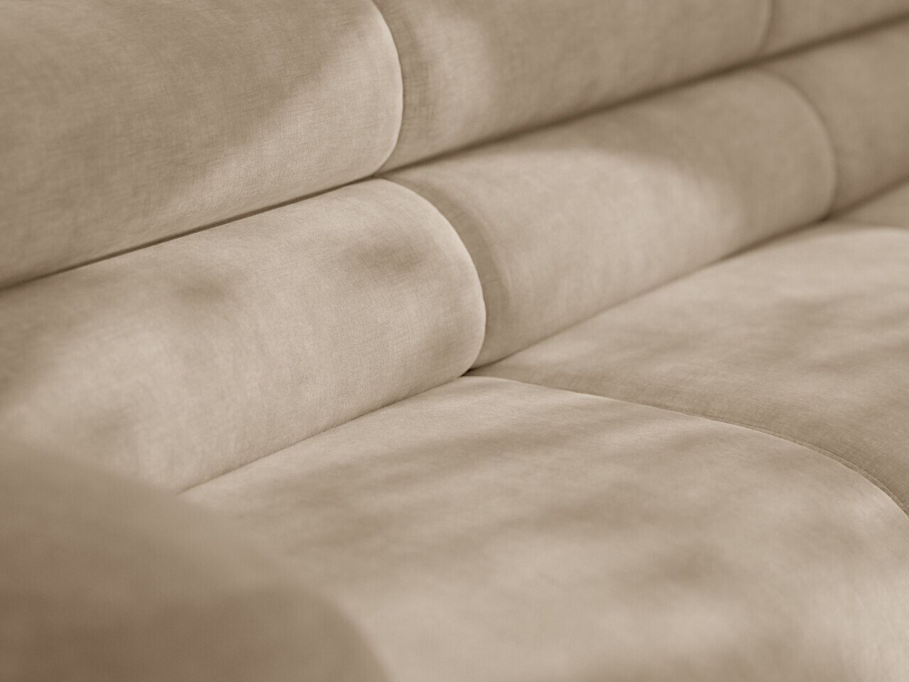 Canapea 3 locuri, Neo, Micadoni Home, 220x100x83 cm, tesatura Chenille, bej inchis — imaginea 3