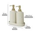 Set 2 dozatoare sapun/detergent lichid Heidi, Wenko, 19x10x21 cm, ceramica/ABS/polipropilena, multicolor