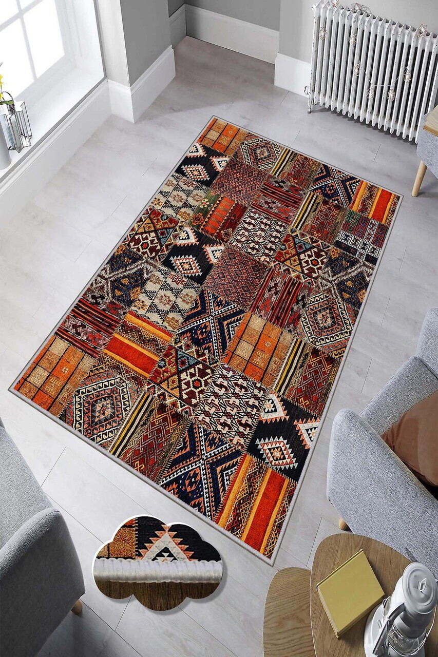 Covor Hmnt899 100x200 cm Poliester Multicolor
