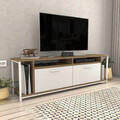 Comoda TV, Retricy, Omar, 160x35x50.8 cm, PAL, Alb/Maro