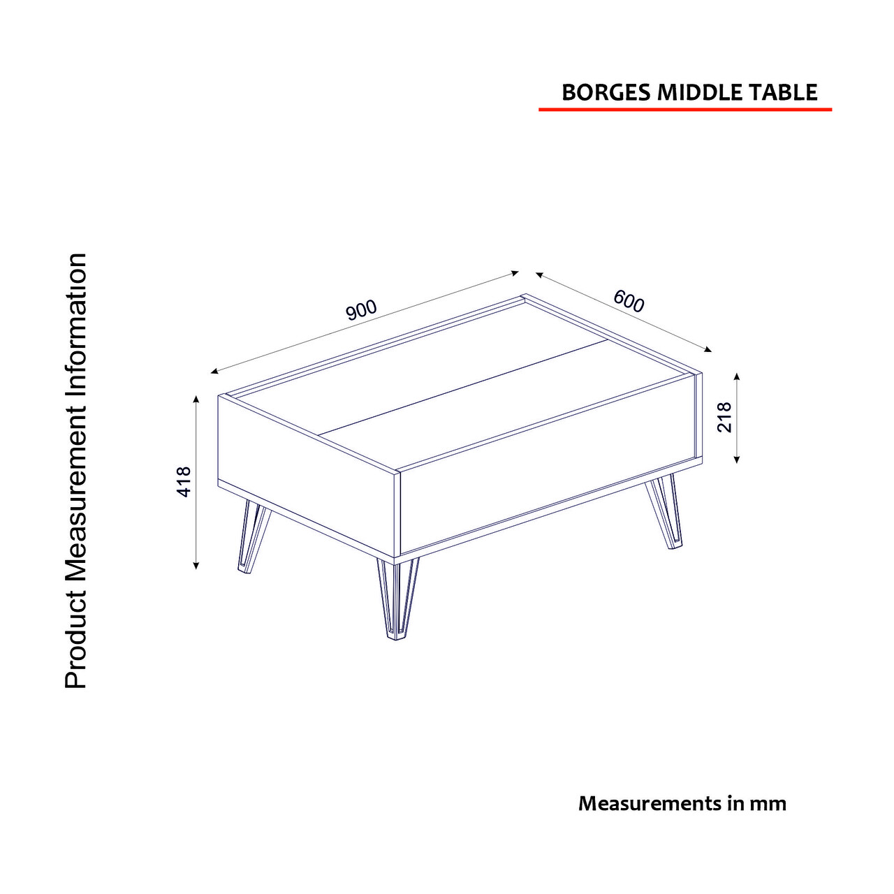 Masuta De Cafea, Tera Home, Borges, 90x41.8x60 Cm, PAL, Gri / Antracit / Nuc