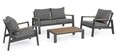 Set mobilier pentru gradina / terasa 4 piese, Einar, Bizzotto, gri carbune