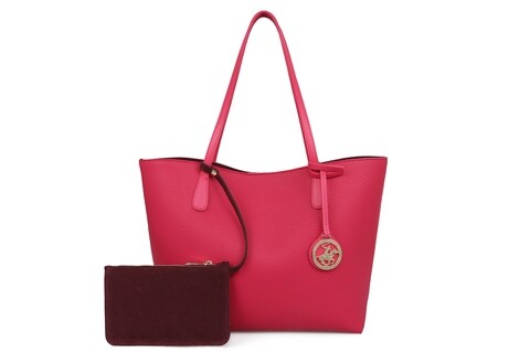 Geanta cu portofel Beverly Hills Polo Club, 402, piele ecologica, roz fucsia/visiniu