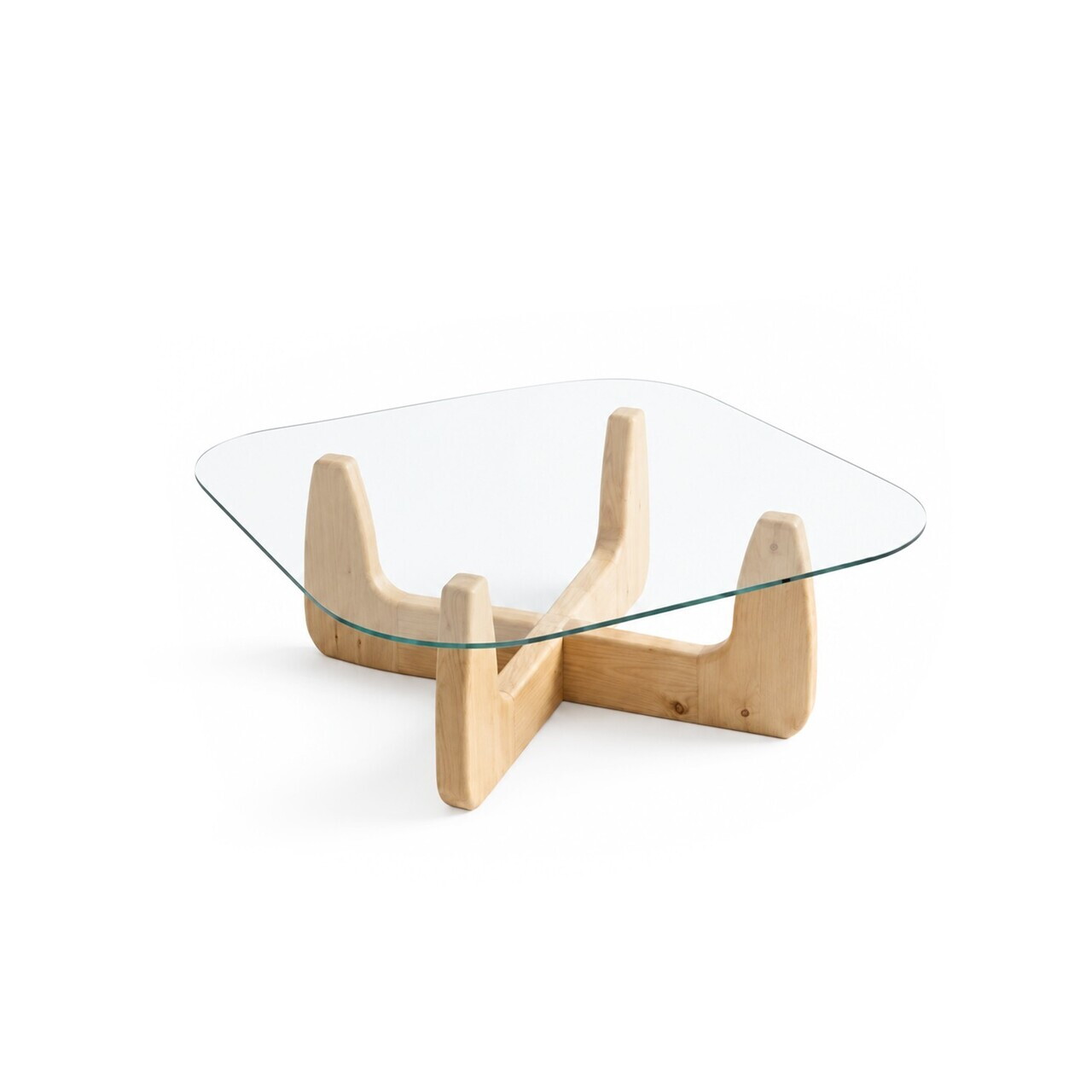 Masuta de cafea, Hanah Home, Kare, 80x34x80 cm, Natural — imaginea 2