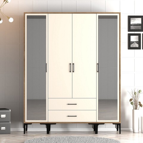 Dulap pentru haine, Hommy Craft, Kumsal RTR, 160x47.5x201.4 cm, PAL, Maro/Crem