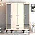 Dulap pentru haine, Hommy Craft, Kumsal RTR, 160x47.5x201.4 cm, PAL, Maro/Crem
