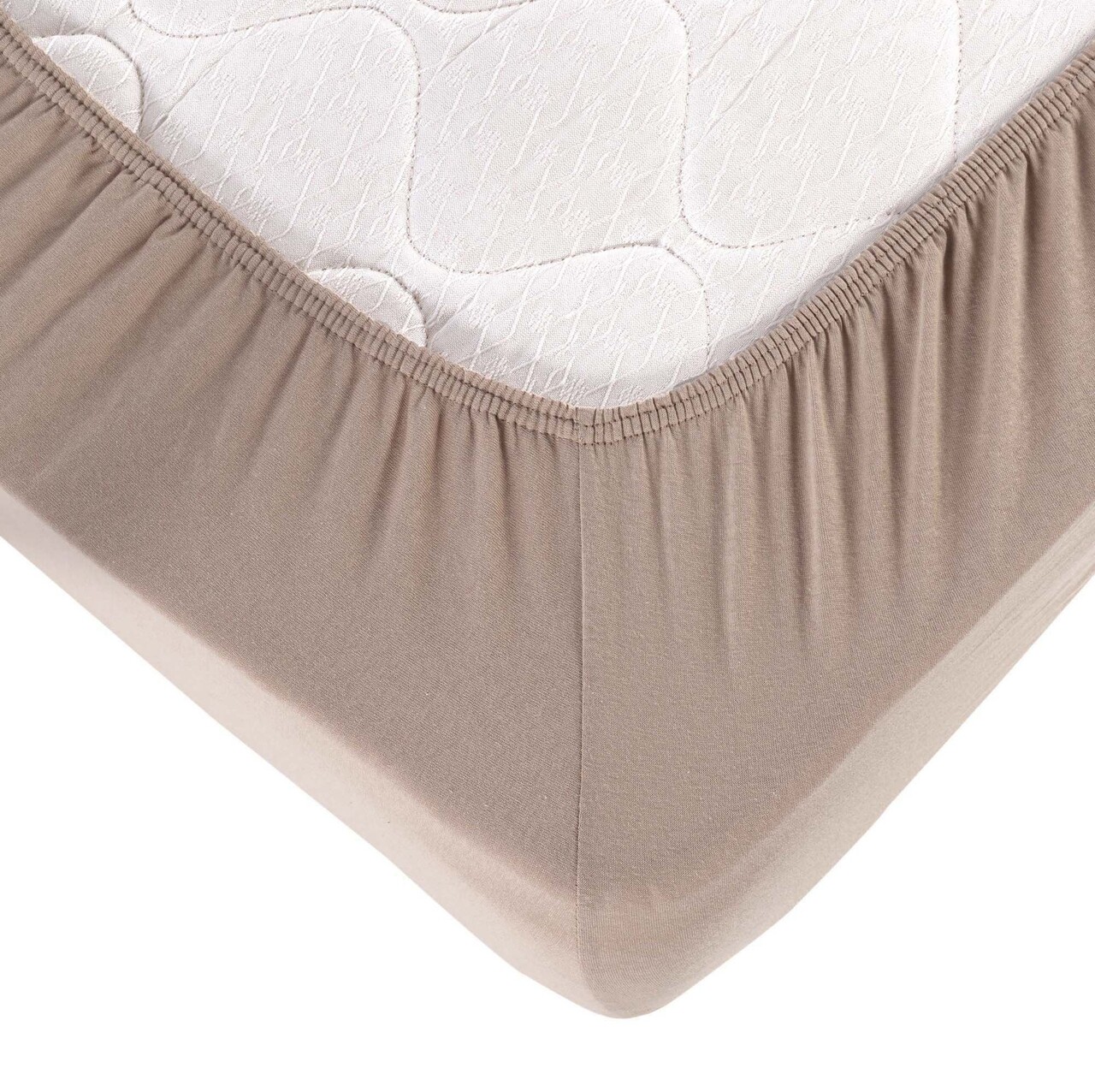 Cearceaf de pat cu elastic Jersey Single Large (FR), L'essentiel Maison, Cappuccino, Cappuccino - imagine 5