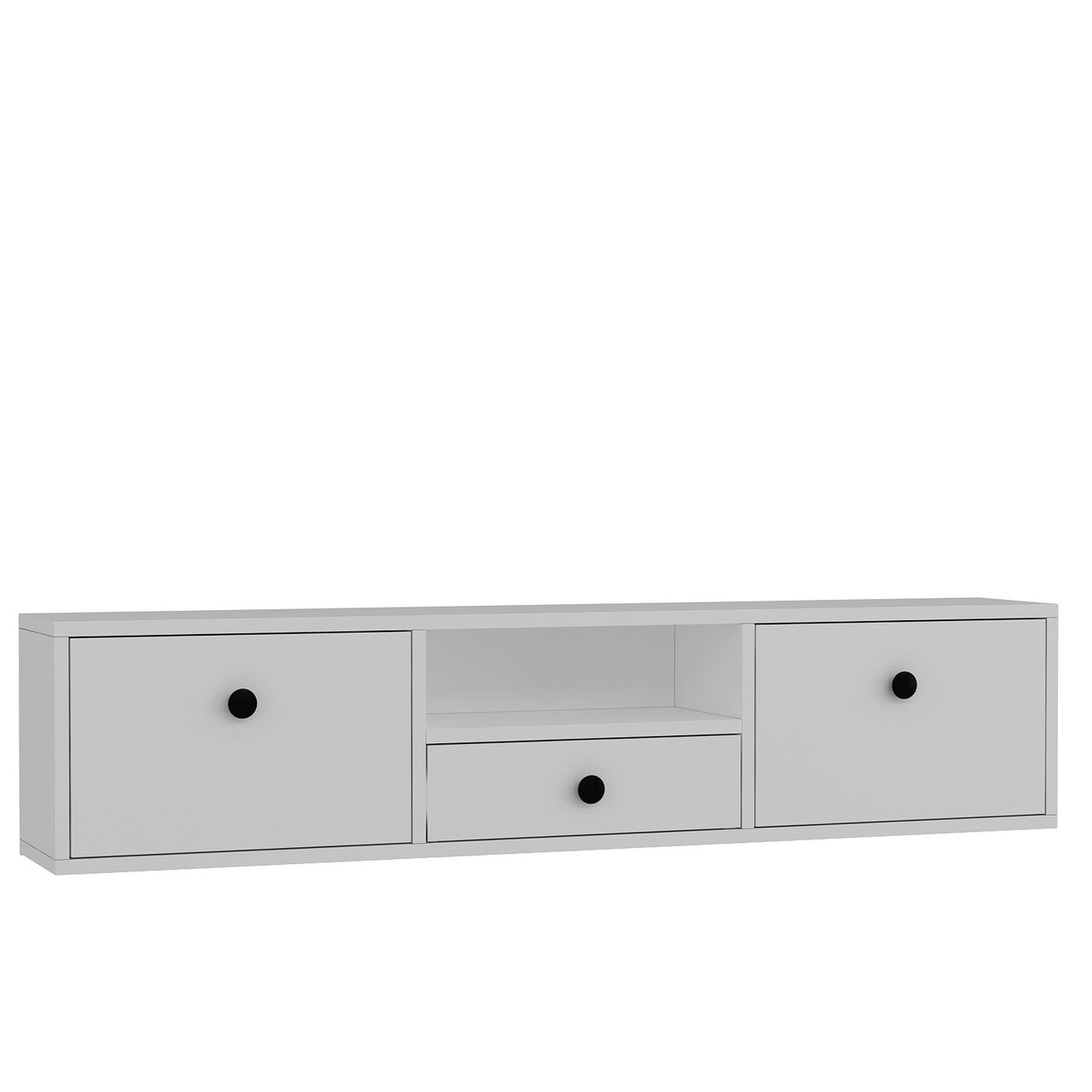 Comoda TV, Hanah Home, 1301-DROP-1, 140x30x30 cm, PAL , Alb/Negru - view 4