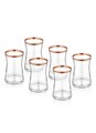 Set pahare pentru ceai, Mia, 742TMA5742, Sticla, Cupru