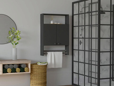 Dulap de baie, puqa design, ela, 60x87x15 cm, pal, antracit