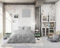 Lenjerie de pat dubla Relax Grey, Sleeptime, 3 piese, 200x220 cm, bumbac, gri