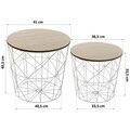 Set 2 masute de cafea Braxton, Versa, 40.5 x 40.5 x 41 cm, MDF