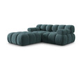 Canapea modulara 3 locuri, Bellis-51, Micadoni Home, 188x188x70 cm, catifea, turcoaz