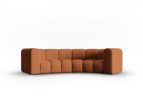 Canapea semirotunda 3 locuri, Lupine, Micadoni Home, BL, 322x135x70 cm, poliester chenille, aramiu