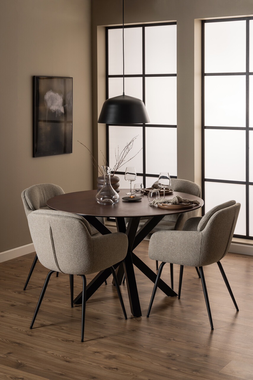 Scaun Dora, Actona, 58x59x84 cm, tesatura structurata/otel, bej - view 6