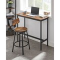 Set 2 scaune de bar, Vasagle, Industrial, 50.6x88.5 cm, PAL/otel, maro