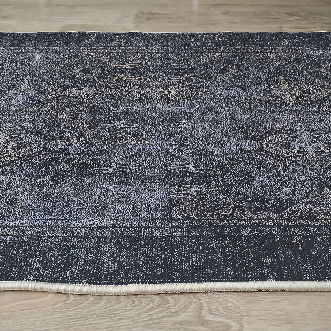 Covor, Woopamuk336, 80x150 cm, Bumbac/Poliester, Albastru navy - view 5