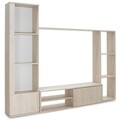 Mobilier living Blossom, Pakoworld, 220x32.4x177.5 cm, PAL melaminat, light sonoma