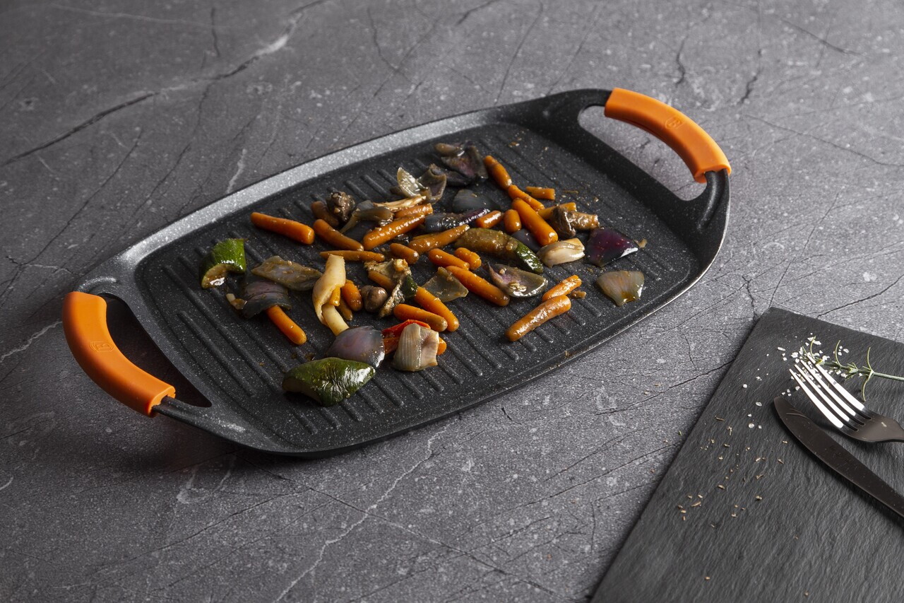Tava grill Berlinger Haus, Granit Diamond, 47x29 cm, aluminiu, negru - imagine 4