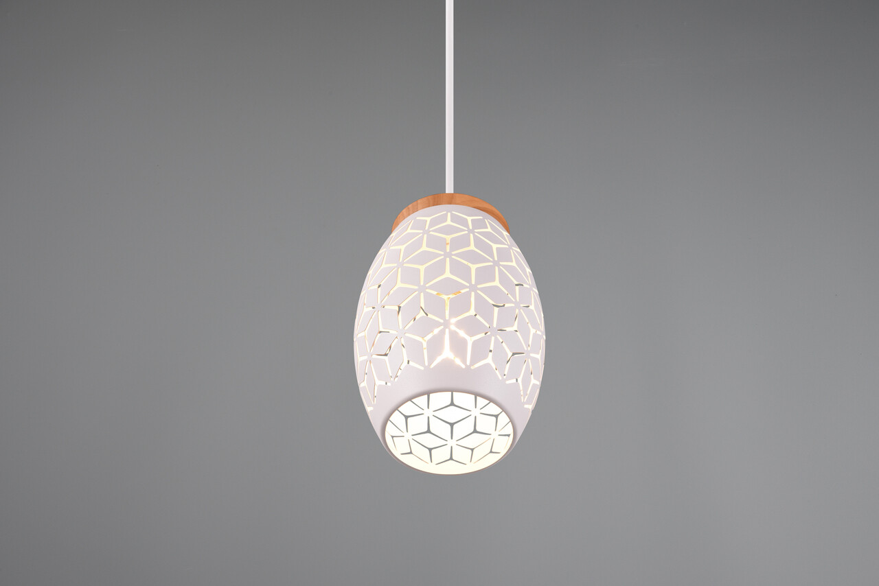 Lustra Bidar, RL, 15x150 cm, 28W, 1x E27, metal, alb mat/natur - 2 | YEO