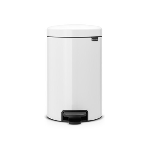 Cos de gunoi cu pedala, Brabantia, NewIcon Metal Bucket, 12 L, 33.8x25.1x41.1 cm, otel, alb