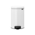 Cos de gunoi cu pedala, Brabantia, NewIcon Metal Bucket, 12 L, 33.8x25.1x41.1 cm, otel, alb