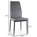 Scaun Atom Velvet, Signal, 44x39x93 cm, catifea/otel, gri/negru
